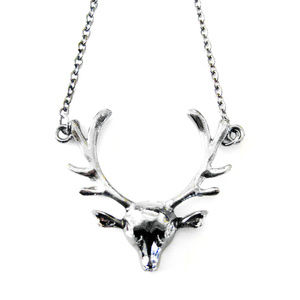 Gunmetal Deer Necklace